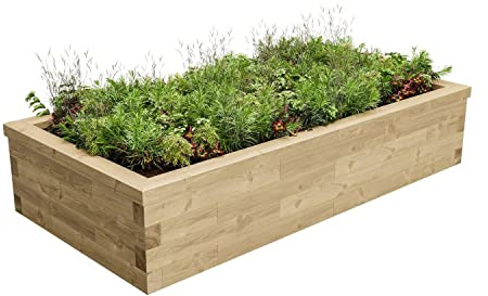 WoodBlocX Raised Beds For Garden, Rectangular Outdoor Garden Planters For Plants & Vegetables. Large Wooden Raised Bed Planter To Grow Crops - Easy Assembly, No Power Tool Needed - (225x112.5x45)