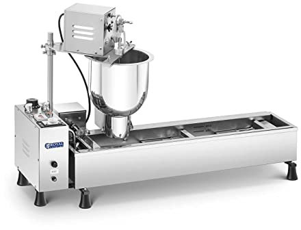 Royal Catering Macchina per Ciambelle Piastra per Donuts RCDM-3K (3.000 W, 6 l, 900 ciambelle/ora, 200 °C, Acciaio Inox)
