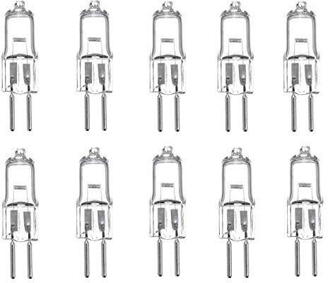 50W Halogen Bulbs G5.3 50 Watt G5.3 12V 50W Halogen Bulbs JC Bi-Pin Base Light 50 Watt 12 Volt Halogen Lamp for Home Lighting,Clear Glass Lens,Warm White 2700K,10 Pack