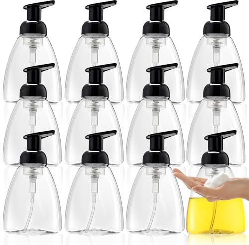Bekith 12 Pack Foaming Hand Soap Dispenser, 10 Oz Liquid Soap Dispenser Empty Refillable Containers Plastic Pump Bottles for Kitchen, Bathroom, Commercial