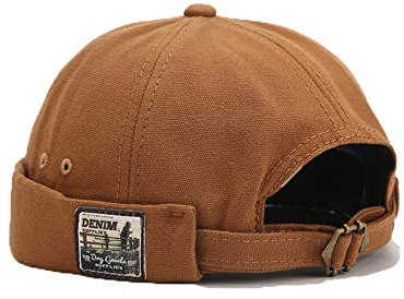 YAMEE Docker-Cap Docker Mössa Sjöman Mössa Hatt Herr Mössa Bikercap Hatt Vandringsmössa Dockermössa Huvudbonad Sjömanskappe(Huvudomkrets Justerbar storlek)