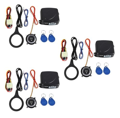 3 Set Smart RFID Auto Alarm System Push Motor Start Stop Taste Sperre Zündung Wegfahrsperre Mit Fernbedienung Keyless 12V Einfache Installation und breite Kompatibilität