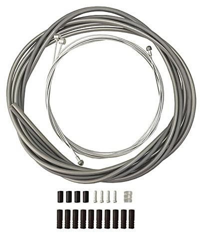 SM SunniMix Universal Fahrrad Schaltzughüllen Set und Fahrrad Bremszughüllen Kit für Shimano Schaltwerk MTB/Rennrad - Grau