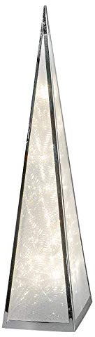 Formano beleuchtbare Deko-Pyramide mit 12 LEDs, 45 cm, mit Drehmotor und Adapter, 1 Stück, aus Metall Silber