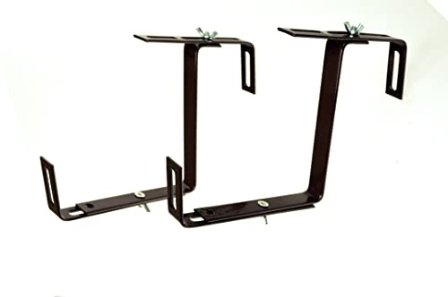 2X Blumenkastenhalterung Balkonkastenhalterung Verstellbar Halter 3-Teilen I Braun
