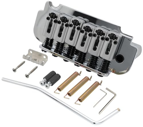 Musiclily Pro 54mm Rollen Saitenreiter 2-Punkt Tremolo Bridge Steg für Import Strat Style E-Gitarre, Chrom | für Import Strat Style E-Gitarre