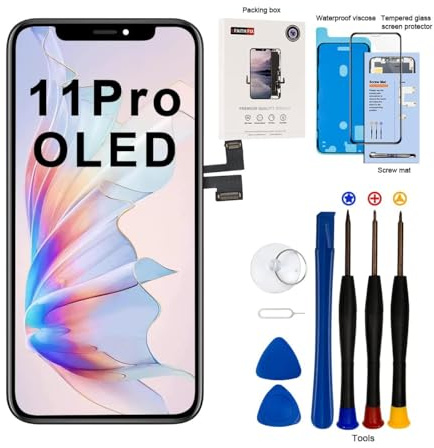 EFaith für iPhone 11 Pro Display 5,8 OLED Ersatzbildschirm 3D Touch | 5,8 Zoll OLED Display mit 3D Touch | Kompletter Ersatzbildschirm | Originalgetreue Farbwiedergabe
