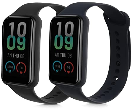 kwmobile Bracelet compatible avec Amazfit Band 7 bracelet - 2x bracelet de rechange en silicone pour fitness tracker