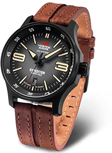 Vostok Europe Expedition North Pole 1 Montre Homme Analogique Quartz avec Bracelet Cuir YN55-592C554