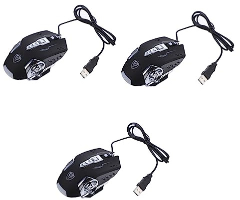 KOMBIUDA 3pcs Ergonomic Mouse Gaming Mouse Backlit for Computer Use in Home Office Dorm for Gaming and Rgb Lighting