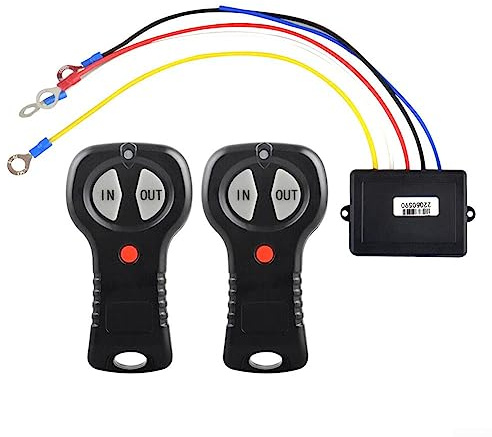 1 ensemble de télécommande sans fil, télécommande de treuil électrique sans fil 12 V, ensemble de télécommande sans fil de treuil pour ATV SUV