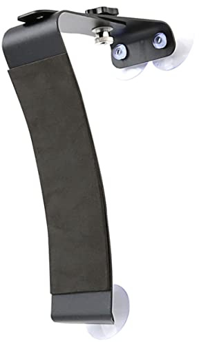 Verstellbare Gitarrenbeinstütze für E-gitarre und Mandoline, Schwarz | Legierung und Eva, Leichtes Zubehör für Stabile Positionierung, Kompaktes Format mit Saugnapfhalter