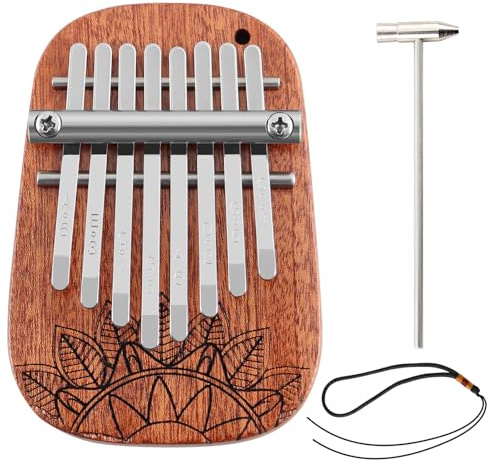RANMING 8 Keys Kalimba Mini Kalimbas Portable Finger Thumb Piano 8 Key Exquisite Finger Thumb Piano for Music Lovers and Adults Christmas Gifts