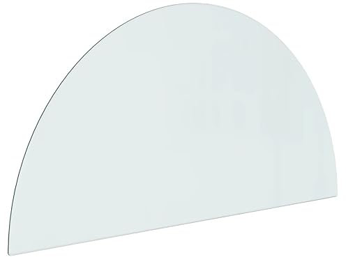 vidaXL Placa Resistente al Fuego contra Incendios Panel Protección contra Chispas Suelo de Vidrio para Chimenea Semicircular 1000x500 mm