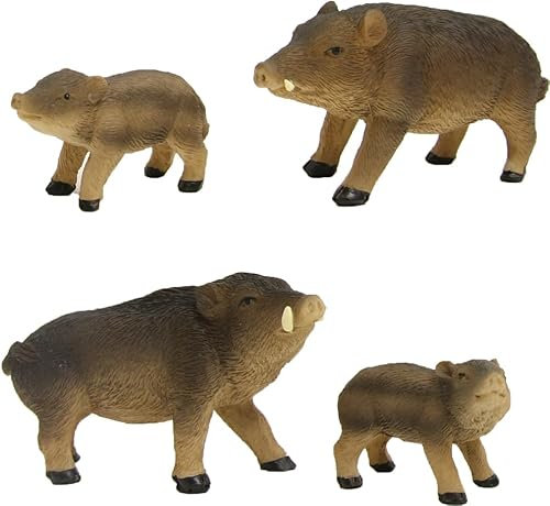 FADEDA 4 figuras de belén de jabalí/altura: 4 cm/pintadas a mano/detalladas figuras de belén - decoración de mesa de Navidad cuna accesorios
