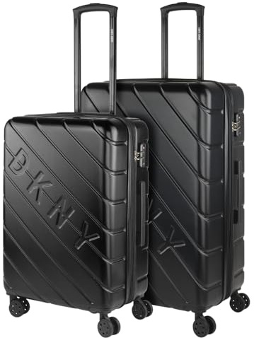 DKNY - Set de Maletas Rígidas y Ligeras con Candado de Combinación, Negro