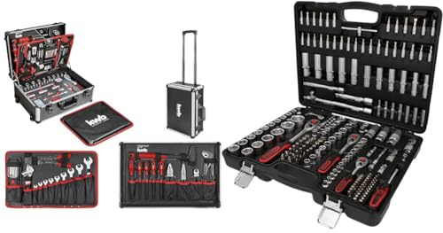 kwb Werkzeugkoffer mit Trolley-Funktion, 175-teilig, gefüllt & KS Tools 917.0779 1/4+3/8+1/2 Steckschlüssel-Satz, 179-tlg