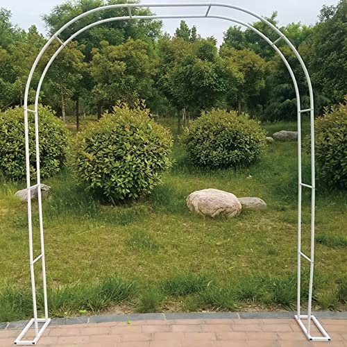 Großer Gartenbogen, Metall-Pergola-Laube, Kletterpflanzen mit Stützfüßen, Basis, Rosenbögen, Laube, Blumenständer, Hochzeitsbogen für Rosen, Kletterpflanzen, Weiß, 140 x 230 cm