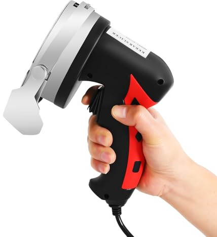 DSYOGX Couteau à kebab électrique 80 W 3000 tr/min avec largeur de coupe réglable de 1 à 8 mm, portable, silencieux, aiguiseur électrique de cuisine avec agneau, poulet et tout