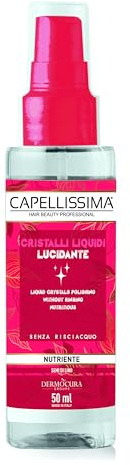 Capellissima Cristalli Liquidi con Semi Di Lino Olio Termoprotettore Idratante e Nutriente per Capelli Crespi, Secchi e Danneggiati con Effetto Immediato di Lucentezza e Protezione 50ml