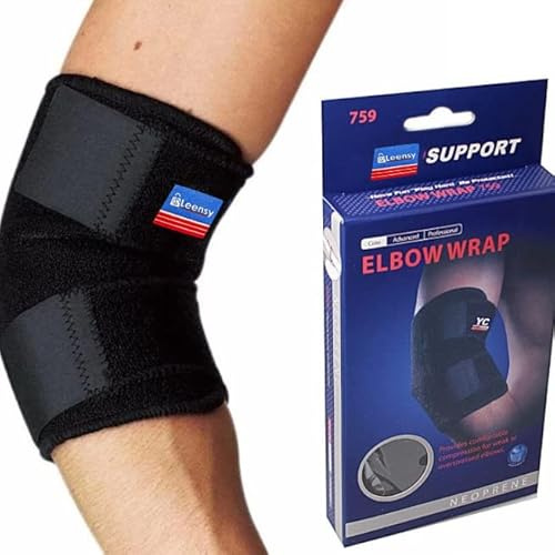 Elbow Brace, Tennis Elbow Support Strap for Men and Women Tennis Elbow, Golfers Elbow, Arthritis, Tendonitis, Elbow Pain Relief (Black, One Size)