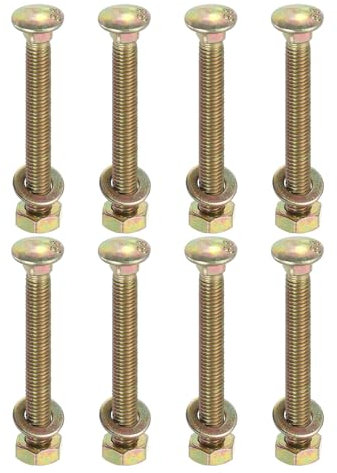 sourcing map M8 x 60mm Carriage Bolt Kit, 8 Set Round Head Square Neck Screws, Carriage Bolts Screws Set Includes Washers and Nuts - Carbon Steel Zinc Plated for Fastening Accessories