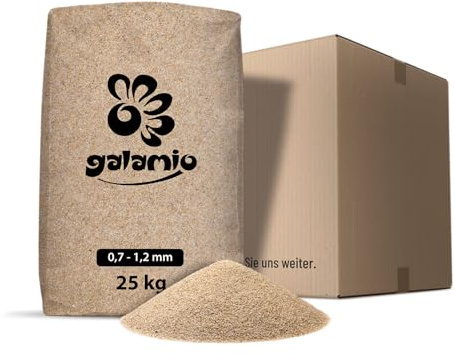 Quarzsand Sand Spielsand Sandkastensand Filtersand Poolsand Rasensand Vogelsand Aquariensand Terrariensand Teichsand Streusand 0,7-1,2mm 25kg Sack / 1 Karton Wolff & Müller