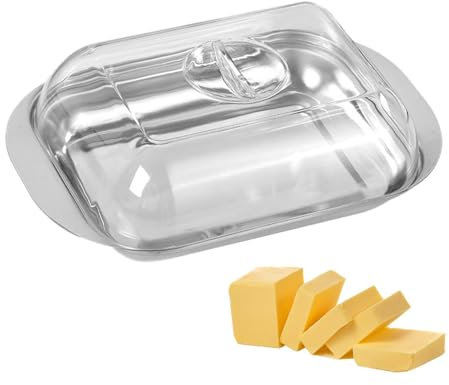 Mantequera con tapa, contenedor de mantequilla para refrigerador y