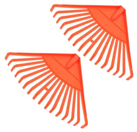 MOBUTOFU Râteau à Feuilles de Jardin 16 Dents Lot de 2 Outil Pratique pour Nettoyage de Pelouse et Débris Râteau en Plastique pour Jardinage et Entretien des Feuilles
