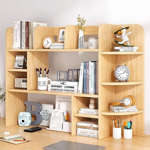 Schreibtisch-Bücherregal-Organizer für die Arbeitsplatte und über dem Schreibtischregal