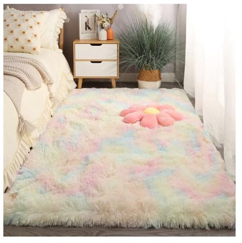 GOUSANG Tappeto in Finta Pelle di Pecora-Agnello 70 x 200 cm Pelliccia Sintetica Tappeto Design Elegante, Facile da Mantenere per Salotto, Camera da Letto, Corridoio, Cucina, Multicolore