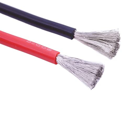 Cavo elettrico Tubo Casa 10 metri Cavo in silicone morbido Cavo resistente al calore e al freddo 16AWG 10AWG 11AWG 12AWG 17AWG 18AWG 20AWG 22AWG 24AWG Elettronica del suolo (Colore: Rosso, Dimensioni: