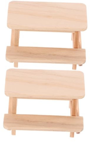 VICASKY 2stücke Teiliges Mini Puppenhaus Möbel Aus Holz Tisch Und Stuhl Für Puppenhaus Als Fotorequisite Langlebig Und Detailreich Gestaltet Ergänzung Für Kreative Szenen