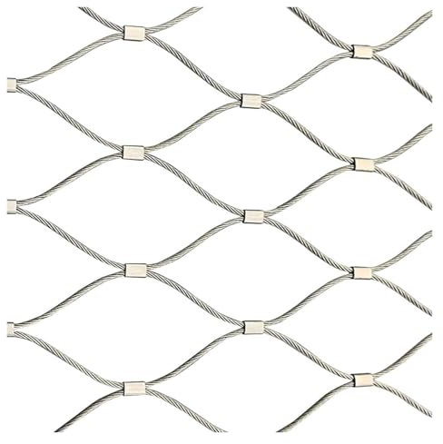 VXHCS Flexibles Seil-Geländer-Netz, Stahl Metall Garten Maschendrahtnetz, 5cm/1,5mm Sicherheitsnetz für Geländer Tier Geflügel Barriere Zaun, Anpassbar (0.6x14m)