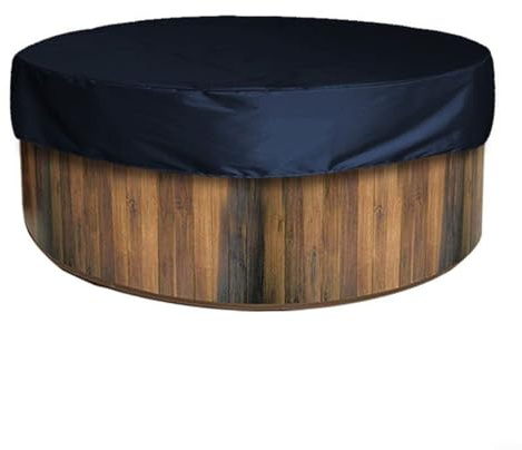 Hasaller Whirlpool-Abdeckungen, rund, für die Badewanne, wasserdicht, staubdicht, UV-Schutz, silberbeschichteter Stoff, Spa-Abdeckung (190 x 30 cm, schwarz)