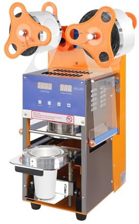 Cup Sealer Machine 400W Electric Sealing Automatic Machine 90/95/70/75mm Automatic Cup Sealer Machine with LED Display Electric Eye Sensor, Stainless Steel Cup Sealing Machine Bubble Tea Shop