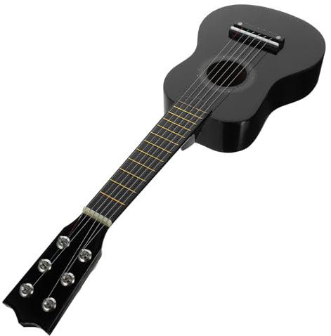 YARNOW giocattolo per chitarra per giocattoli musicali strumento chitarra finta chitarra acustica per i suonano la chitarra Chitarre per di legno Nero