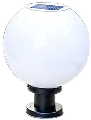 BLOOHK Lámpara Solar esférica para Exteriores, Impermeable, con Forma de Globo, para jardín, portón, Patio y Entrada. Lámpara LED de Paisaje con Esfera Blanca, Encendido y Apagado automático.