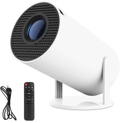 SUNGENIX Android TV Mini Beamer mit 4K HDR - 1080p Native, 200 ANSI, 5G WiFi 6 - Auto Keystone, Kompakt & Leise - Heimkino Projektor für Netflix, YouTube, Gaming - inkl. Adapter