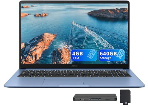 ASUS Chromebook CX15 Laptop FHD IPS de 15.6 pulgadas, Intel Celeron N4500, 4 GB de RAM, 640 GB de almacenamiento (128 GB eMMC + juego de estación de acoplamiento de 512 GB), gráficos Intel UHD