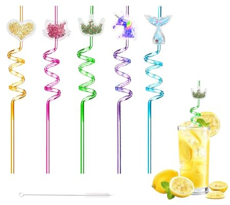 ZHERIKAH 12 Pezzi Cannuccia per Borraccia, Cannucce Riutilizzabili Bambini, Cannuccia da Cocktail in Plastica, Cannucce Riutilizzabili per Borracce, Adatto per Cocktail, Latte, Succhi, Tè