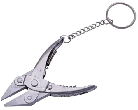 Mini Parallel Action Chain Nose Pliers with Keychain, 7.6 cm/ 3, Jewellery Making Tool, Fully Workable