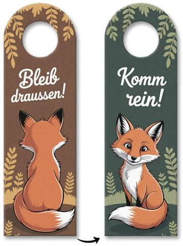 Bleib draußen Komm rein Fuchs Türhänger für Fuchsfans