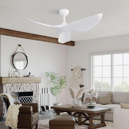Ventilatore da soffitto 38 pollici, con telecomando, timer, pale reversibili, motore CC silenzioso, pale in ABS, per soggiorno, camera da letto, ufficio domestico, ristorante, garage, balcone e giardi