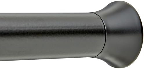 Amazon Basics Verstellbare Duschvorhang-Spannstange, 61 bis 91 cm, Schwarz