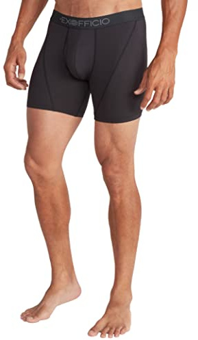 ExOfficio Men's Give-N-Go 2.0 Sport Mesh 6'' Boxer Brief, Black/Black, Medium