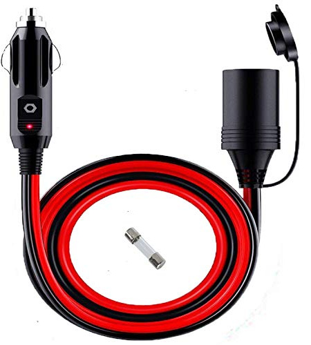 Sucre Auxiliary 12-24V 15A Heavy Duty Power Motorcycle Car Cigarette Lighter Socket Plug Extension 5 Meter 16 ft (5 M Extension)
