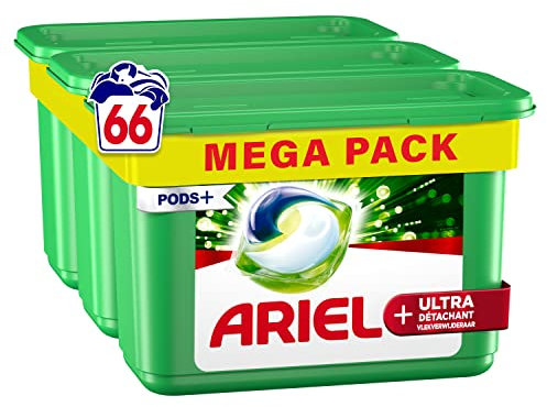 Ariel Allin1 Ultra Fleckenentferner für 66 Waschgänge (22 Pods x 3), bei niedriger Temperatur und langanhaltender Duft