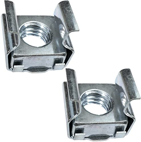 AERZETIX - C49670 - Set di 2 Dadi ingabbiati quadrati - M8 - in acciaio al carbonio zincato - per lamiera - fissaggio a parete