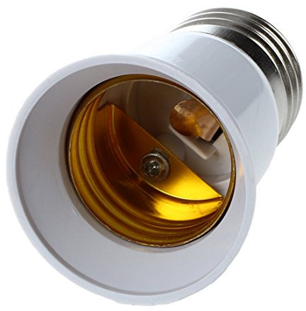 Pyatofly Extensor Adaptador Soporte de Bombilla E27 a E27 - Color Blanco Plateado